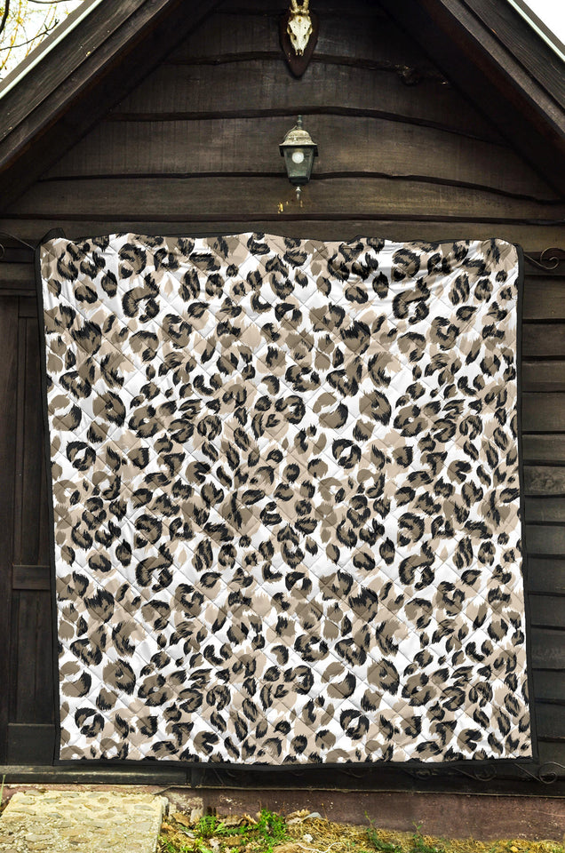 Leopard Skin Print Pattern Premium Quilt