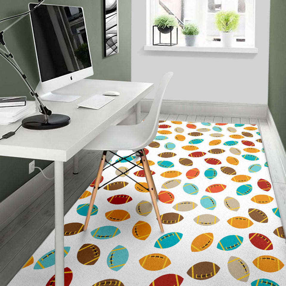 Colorful American Football Ball Pattern Area Rug