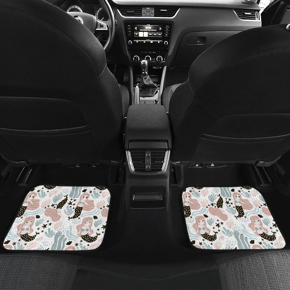 Cute Mermaid Pattern Front And Back Car Mats
