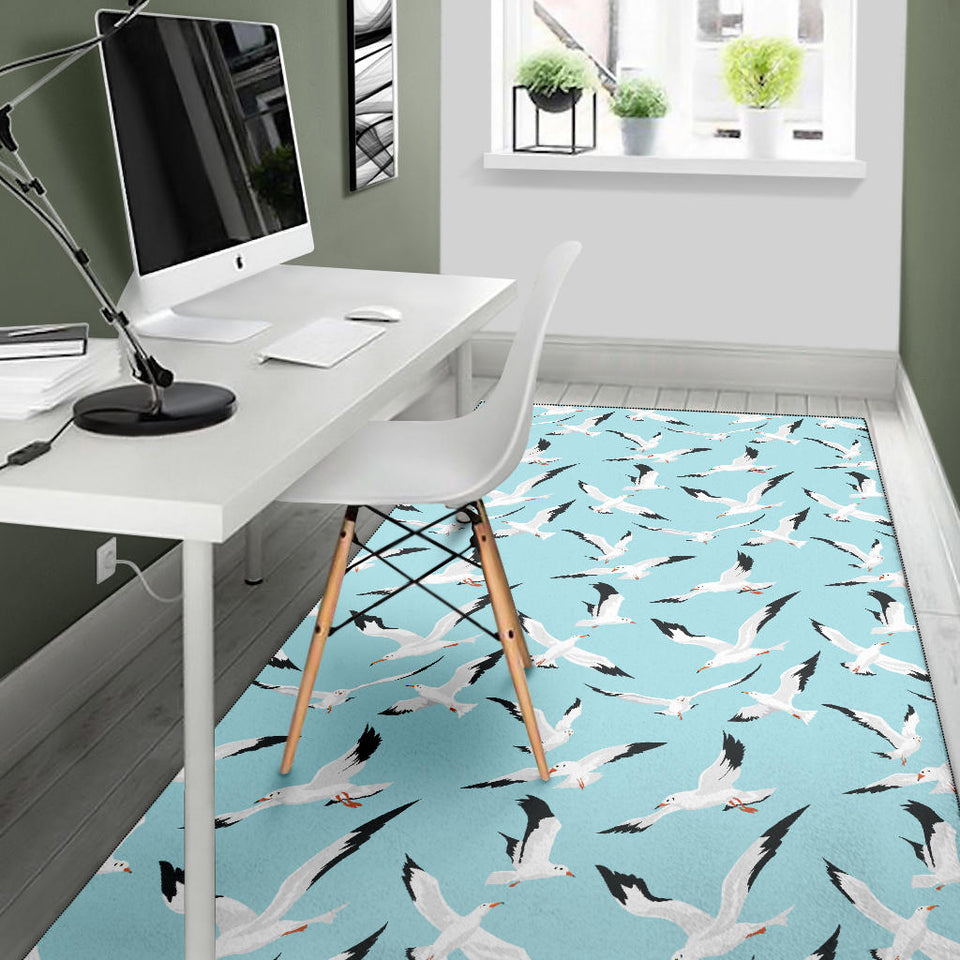 Seagull Pattern Print Design 01 Area Rug