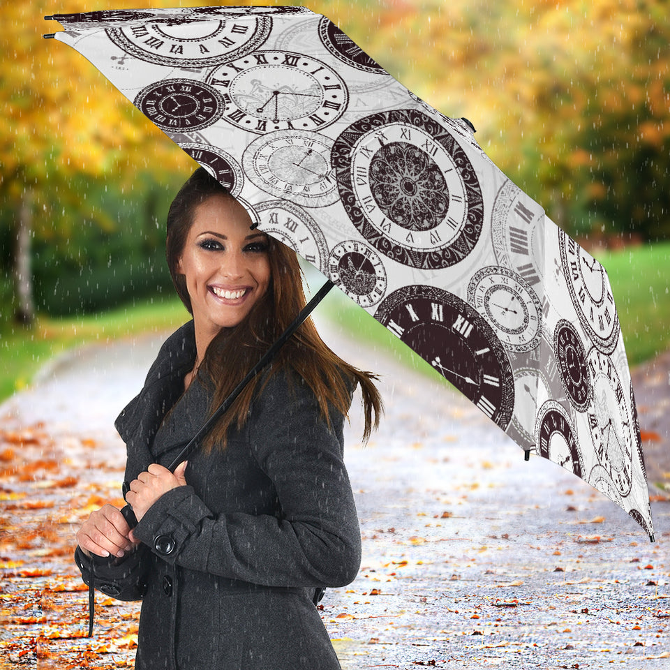 Classic Vintage Clock Pattern Umbrella