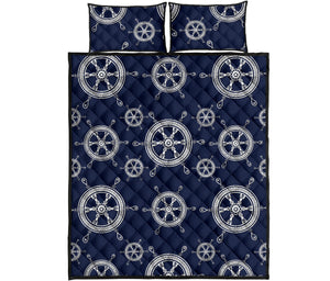 nautical steering wheel design pattern Quilt Bed Set