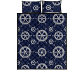 nautical steering wheel design pattern Quilt Bed Set