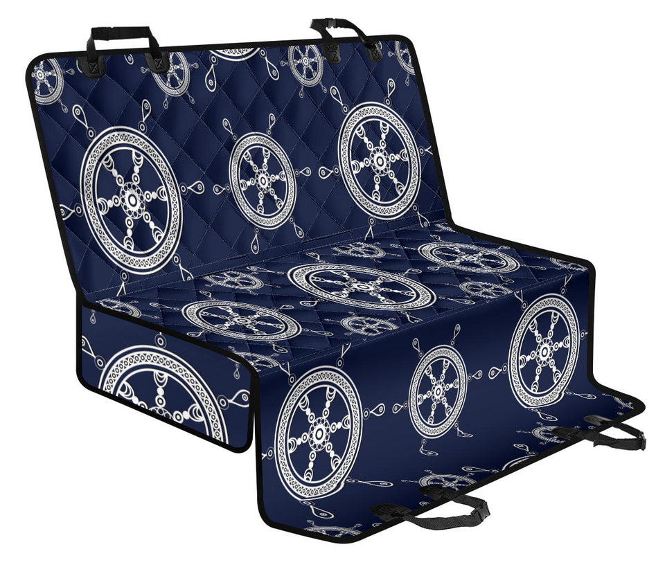 Nautical Steering Wheel Design Pattern Dog Car Seat Covers
