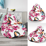Toucan Flower Design Pattern Bean Bag Cover