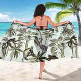 Monkey Sloth Lemur Palm Trees Pattern Sarong
