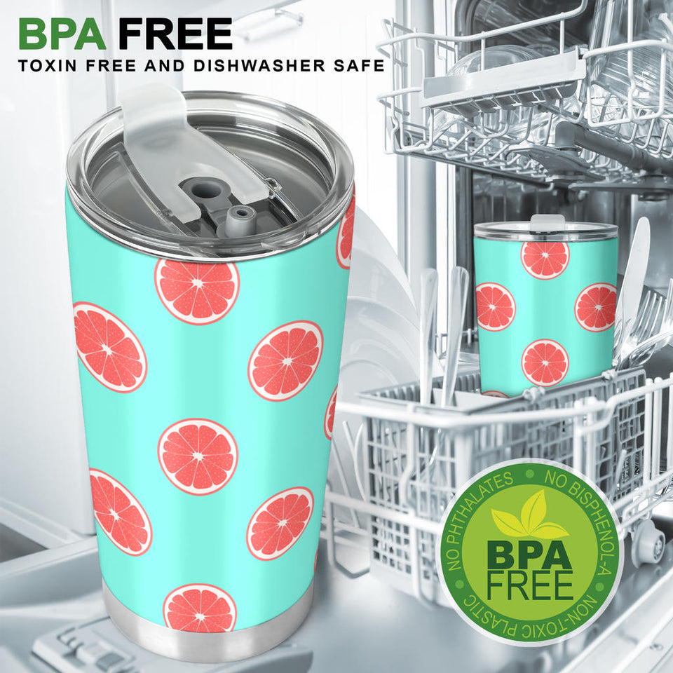 Grapefruit Green Background Tumbler