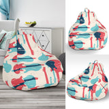 Red Blue Guitar Pattern Bean Bag Cover