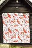 Watercolor Koi Fish Carp Fish Pattern Premium Quilt
