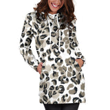Leopard Skin Print Pattern Women'S Hoodie Dress