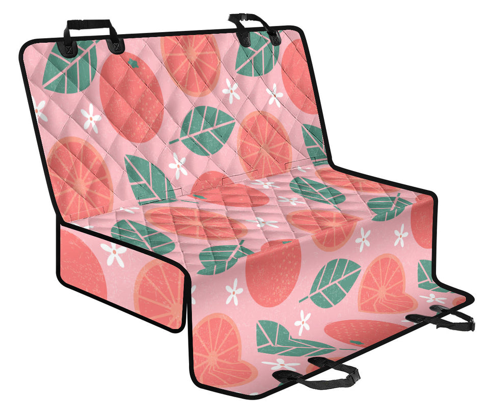 Grapefruit Leaves Flower Pink Background Dog Car Seat Covers