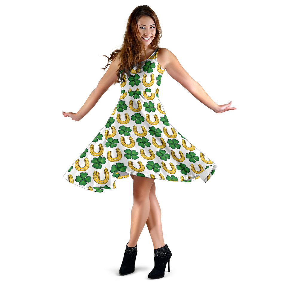 Horseshoes Pattern Print Design 04 Sleeveless Midi Dress