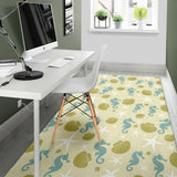 Seahorse Shell Starfish Pattern Background Area Rug