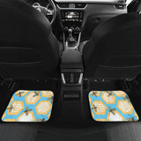 Bee Honeycomb Pattern Front And Back Car Mats