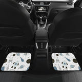 Hand Drawn Space Elements Space Rocket Star Planet Space Probe Front And Back Car Mats