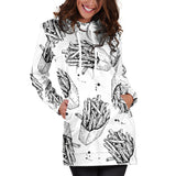 Hand Drawn French Fries Pattern Women'S Hoodie Dress