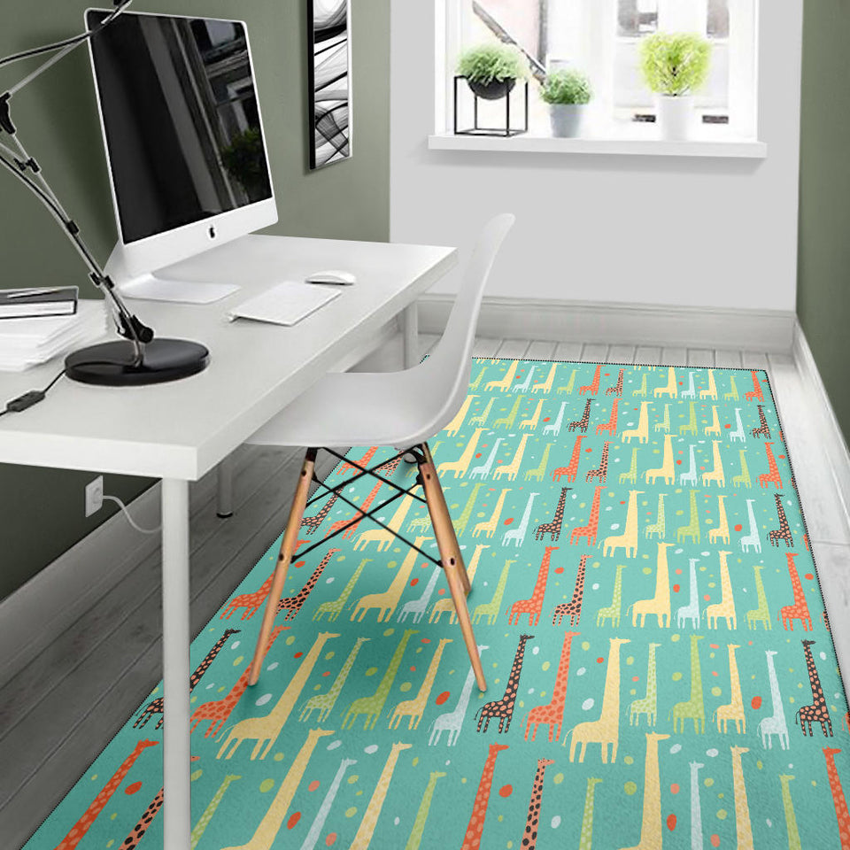 Giraffe Pattern Print Design 01 Area Rug