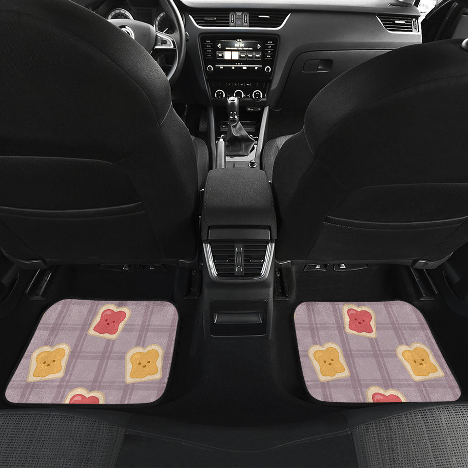Bread Toast Pattern Print Design 05 Front and Back Car Mats