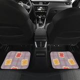 Bread Toast Pattern Print Design 05 Front and Back Car Mats
