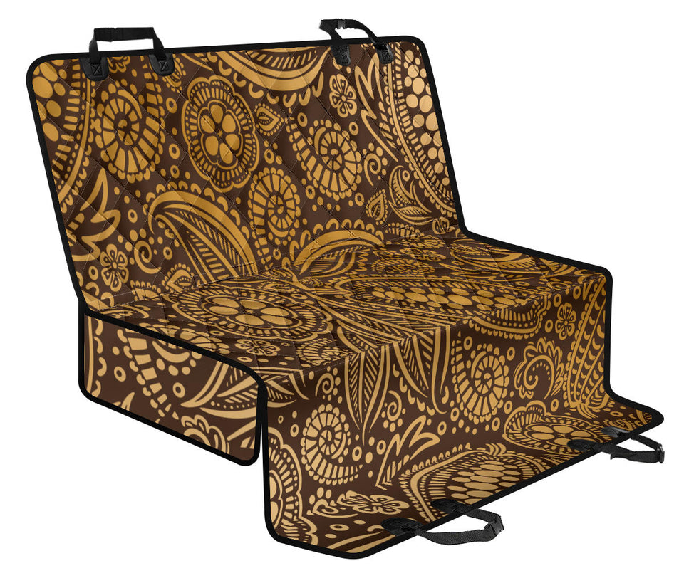 Cocoa Beans Tribal Polynesian Pattern Background Dog Car Seat Covers