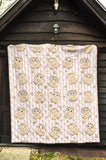 Cute Owl Leaf Premium Quilt