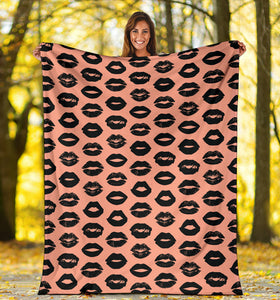 Lips Pattern Print Design 02 Premium Blanket