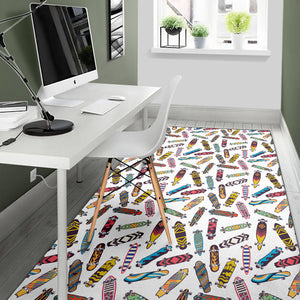 Skate Board Pattern Print Design 05 Area Rug