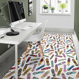 Skate Board Pattern Print Design 05 Area Rug