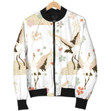 Beautiful Japanese Cranes Pattern Women'S Bomber Jacket