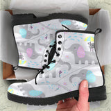 Cute Elephant Mouse Pattern Leather Boots
