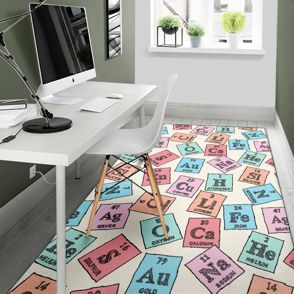Chemistry Periodic Table Pattern Print Design 02 Area Rug