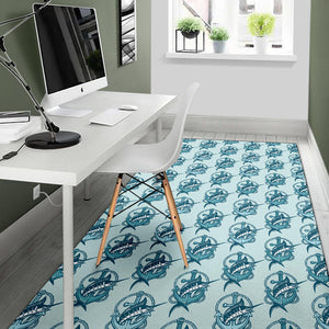 Swordfish Pattern Print Design 05 Area Rug