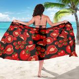 Tomato Black Background Sarong