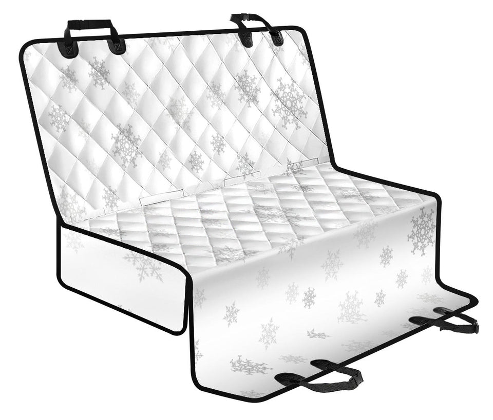 Snowflake Pattern White Background Dog Car Seat Covers