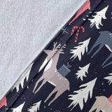Deers Winter Christmas Pattern Premium Blanket