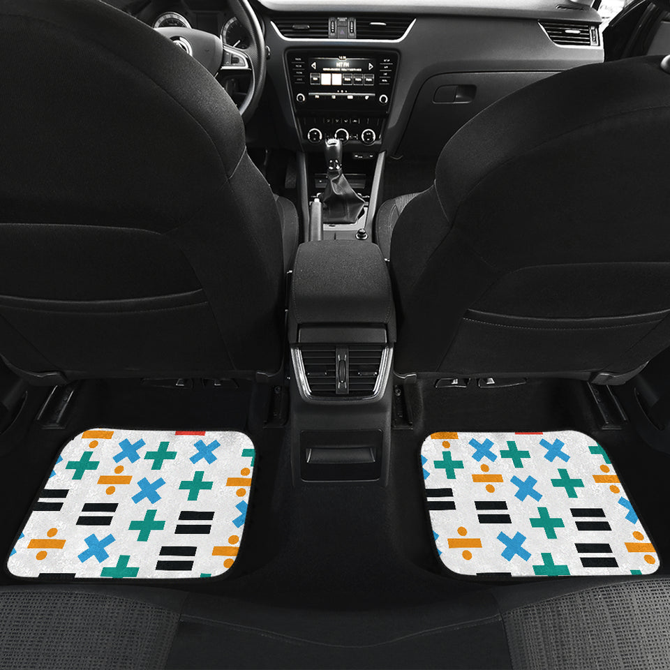 Math Pattern Print Design 05 Front and Back Car Mats