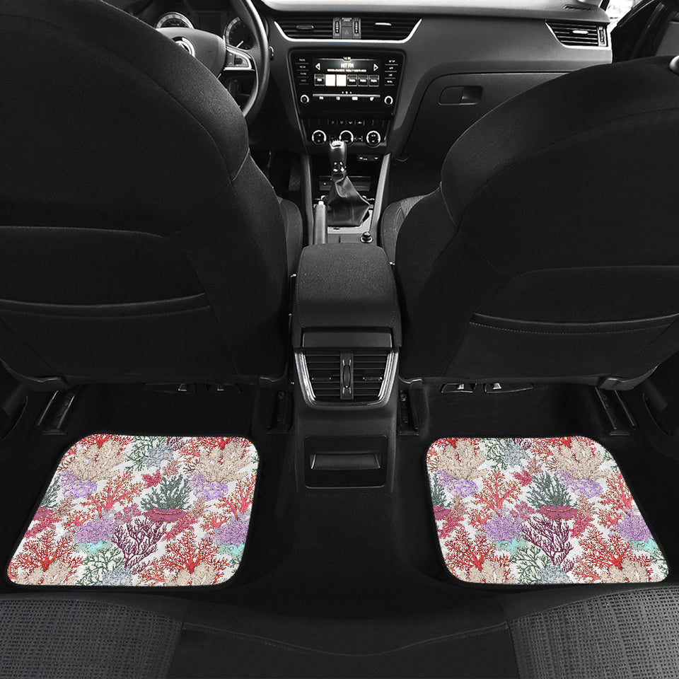 Coral Reef Pattern Print Design 03 Front and Back Car Mats