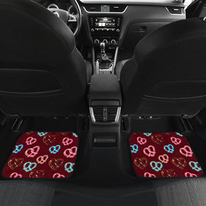 Pretzels Pattern Print Design 05 Front and Back Car Mats