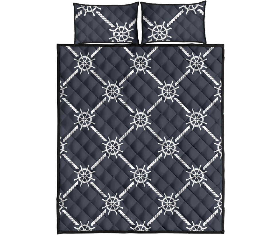 nautical steering wheel rope pattern Quilt Bed Set