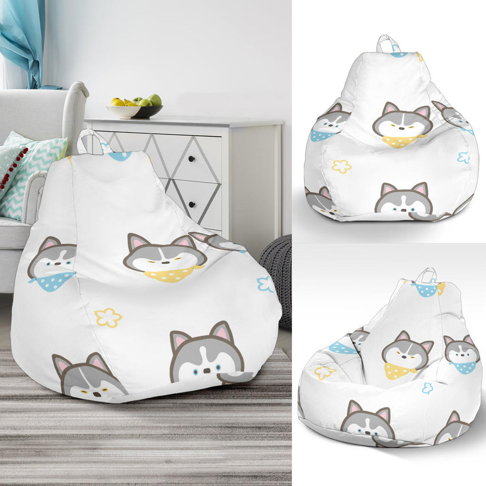 Cute Siberian Husky Pattern Bean Bag Cover