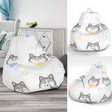 Cute Siberian Husky Pattern Bean Bag Cover