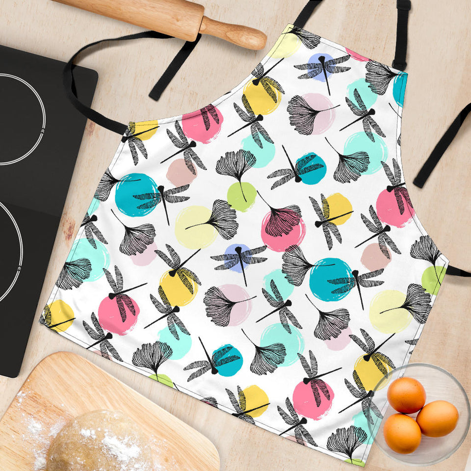 Dragonflies Ginkgo Leaves Pattern Adjustable Apron