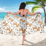 Cute Corgi Heart Star Bone Pattern Sarong