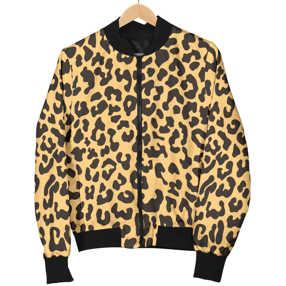 Leopard Skin Print Women'S Bomber Jacket