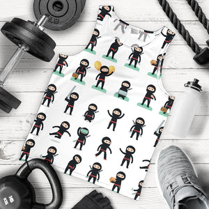 Cute ninja katana sword pattern Men Tank Top