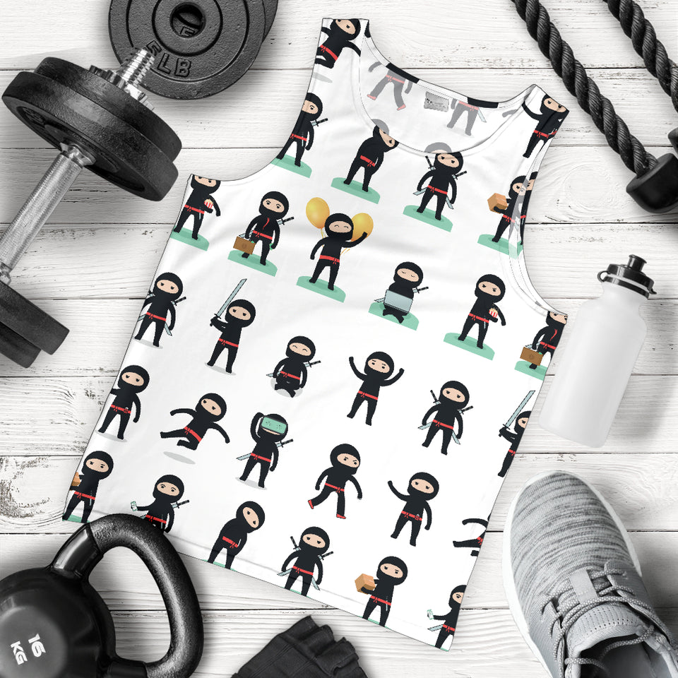 Cute ninja katana sword pattern Men Tank Top