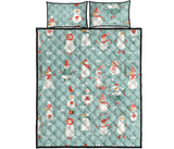 Cute snowman pattern Quilt Bed Set