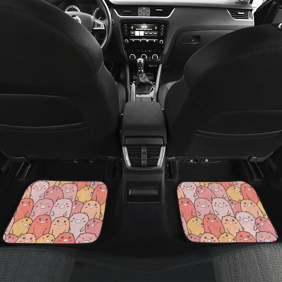 Pig Pattern Print Design 04 Front and Back Car Mats
