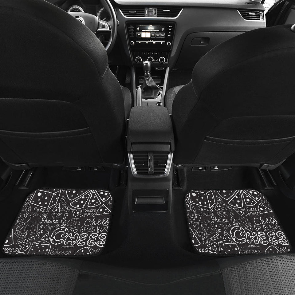 Handwritten Cheese Pattern Front And Back Car Mats
