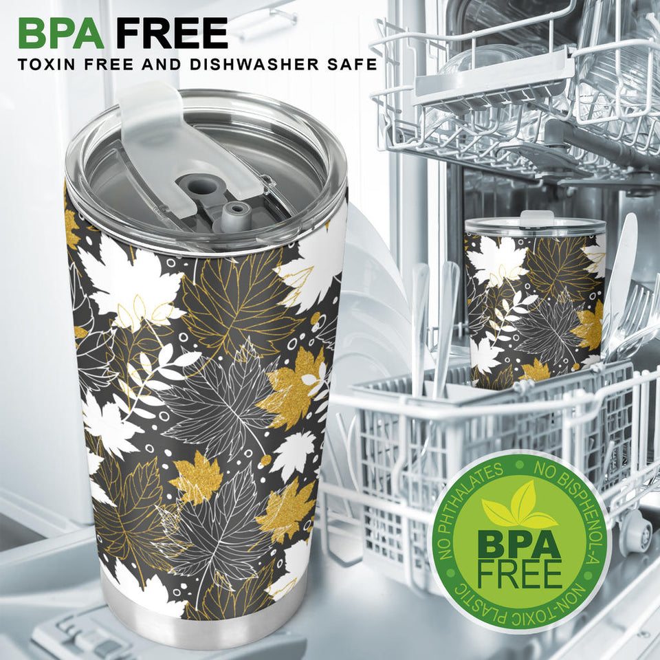 Beautiful Gold Autumn Maple Leaf Pattern Tumbler